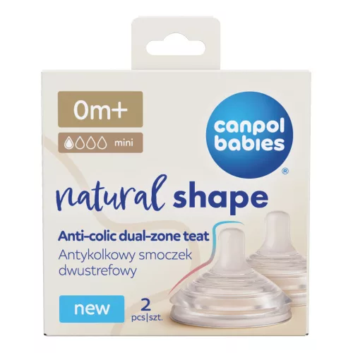 Canpol babies Natural Shape etetőcumi mini folyású (0h+) 2 db