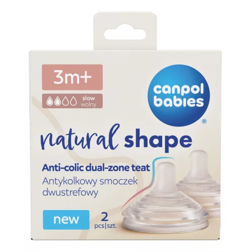 Canpol babies Natural Shape etetőcumi lassú folyású (3h+) 2 db