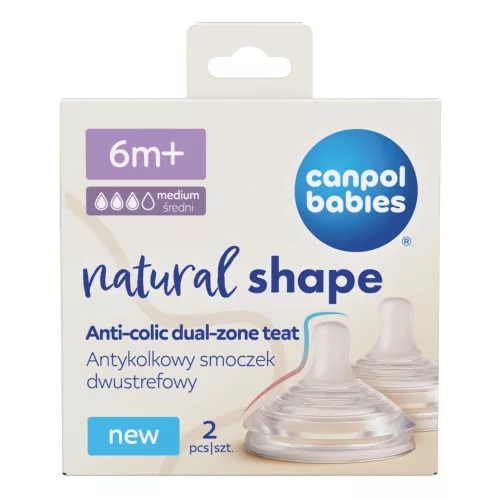 Canpol babies Natural Shape etetőcumi közepes folyású (6h+) 2 db