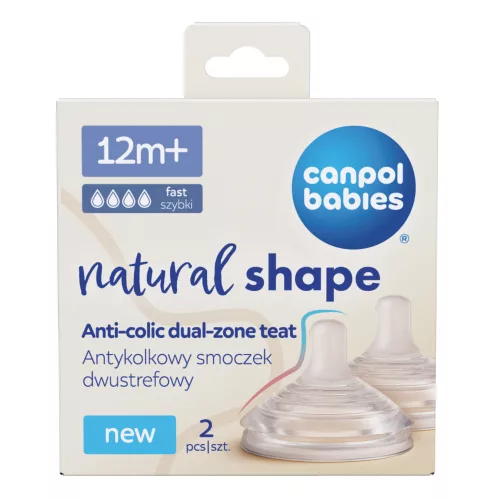 Canpol babies Natural Shape etetőcumi gyors folyású (12h+) 2 db