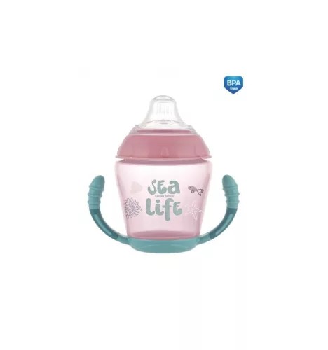 Canpol Babies Cseppmentes itatópohár puha ivócsőrrel 230 ml (9h+) - Rózsaszín