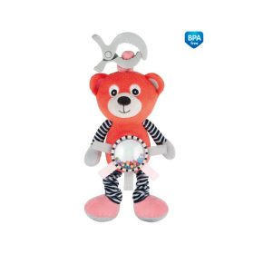   Canpol Babies Csiptetős rezgő plüss játék csörgővel - Maci - Korall