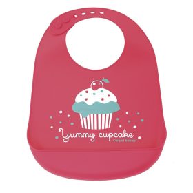 Canpol Babies szilikon zsebes előke - Piros