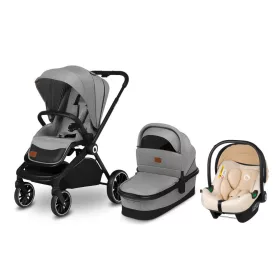   Lionelo Mika 3in1 multifunkciós babakocsi - Grey Stone + Astrid I-Size babahordozó - Beige Sand