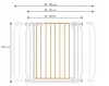 Lionelo Truus Slim biztonsági ajtórács - White Natural (75-105 cm) 2 db toldóval!