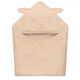 Lionelo Muslin pamut kapucnis törölköző - Beige Sand