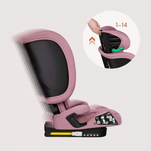 Lionelo Orin i-Size Isofix gyerekülés (100-150 cm) - Pink Mauve