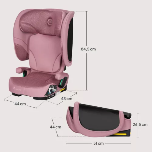 Lionelo Orin i-Size Isofix gyerekülés (100-150 cm) - Pink Mauve
