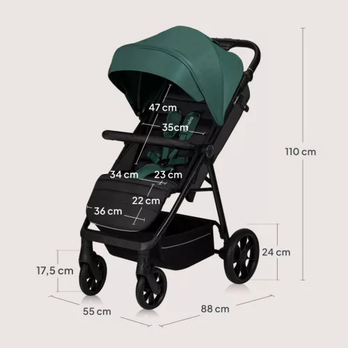 Lionelo Mira sport babakocsi - Green Emerald