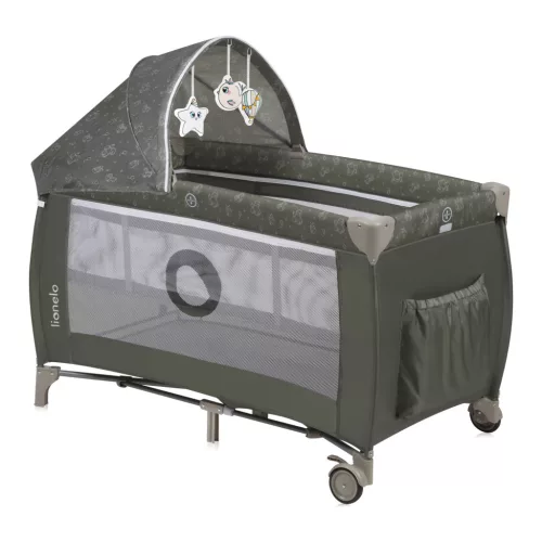 Lionelo Sven Plus multifunkciós utazóágy - Beige Olive