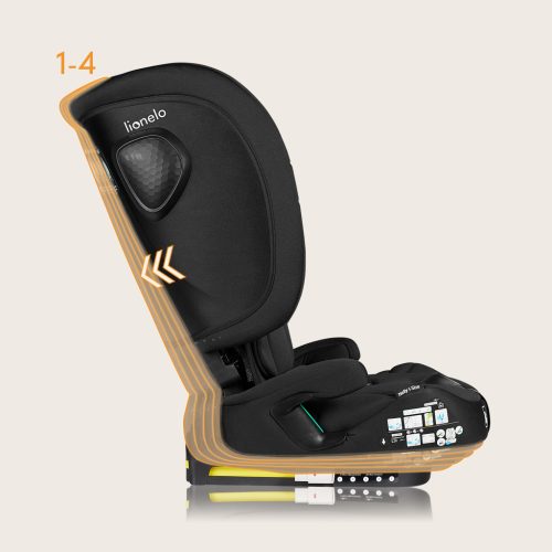 Lionelo Nelly I-Size ISOFIX összecsukható gyermekülés (76-150cm) - Black Carbon