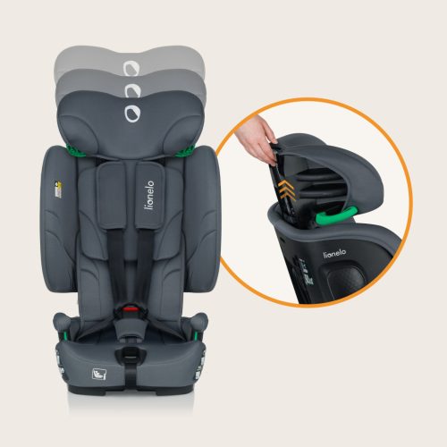 Lionelo Nelly I-Size ISOFIX összecsukható gyermekülés (76-150cm) - Grey Graphite