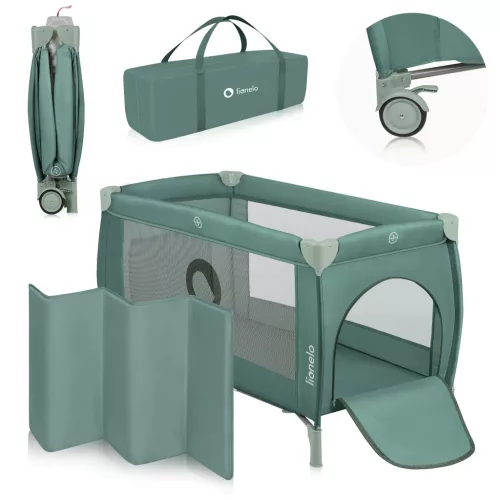 Lionelo Stefi Plus kétszintes utazóágy - Green Olive