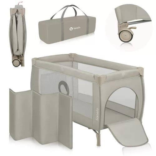 Lionelo Stefi Plus kétszintes utazóágy - Beige Cappuccino