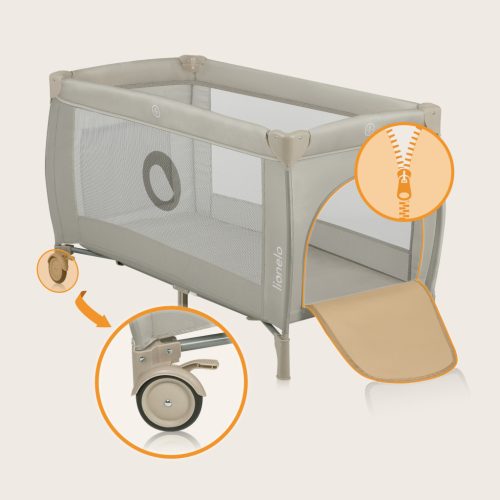 Lionelo Stefi Plus kétszintes utazóágy - Beige Cappuccino