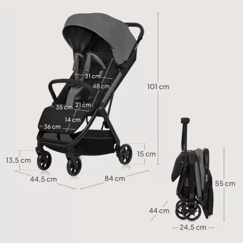 Lionelo Julie Air sport babakocsi - Grey Stone