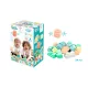 Mochtoys Play&Squish építőkocka dobozban 24 db-os puha építőjáték pasztell színekben