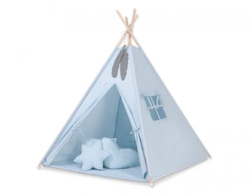 BabyLion Textil sátor játszószőnyeggel és párnákkal - Kék
