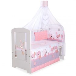   BabyLion Prémium 5 részes ágynemű szett - Rózsaszín macik  !! KIFUTÓ !!