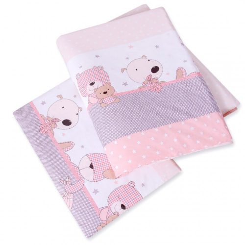 BabyLion Prémium 5 részes ágyneműhuzat szett - Barack színű - Macis mintával