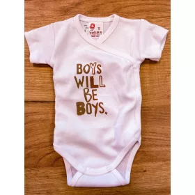   LP Rövid ujjú átlapolós filmnyomott pamut body (50) - Boys