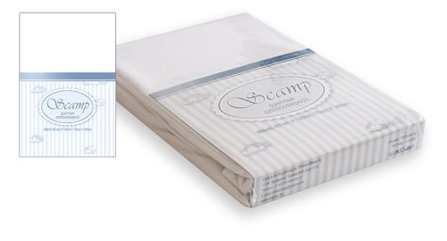 Scamp Pamut Jersey gumis lepedő (60x120-70x140 cm) - Bézs