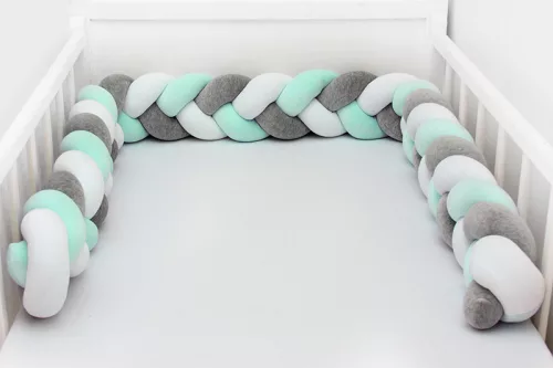 Scamp Plüss Fonott rácsvédő 210cm - Menta-Szürke-Fehér