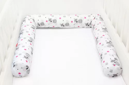 Scamp Rácsvédő hengerpárna 210 cm - White Grey Bears