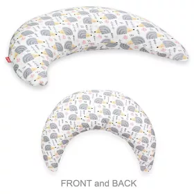   Scamp Félhold szoptatós párna pamutvászon huzattal - Szürke sünik