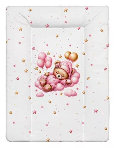 BabyLion Puha pelenkázó lap 50x70 cm - Rózsaszín alvó maci