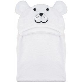   Bubaba kapucnis törölköző fülekkel 110x75 cm - Fehér maci