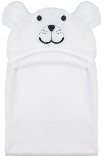 Bubaba kapucnis törölköző fülekkel 110x75 cm - Fehér maci
