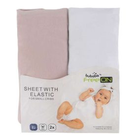 Bubaba pamut gumis lepedő 90x50cm-fehér/pink