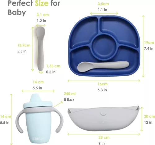 Bblüv Set szilikon etetési szett - Navy