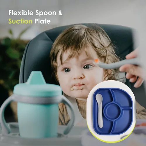 Bblüv Set szilikon etetési szett - Navy