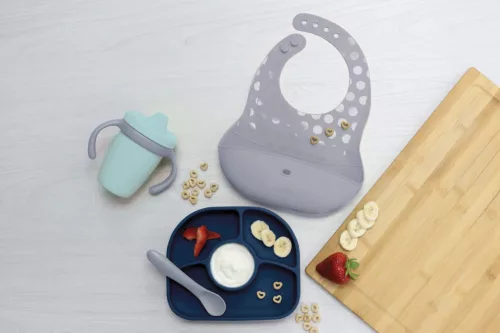 Bblüv Set szilikon etetési szett - Navy