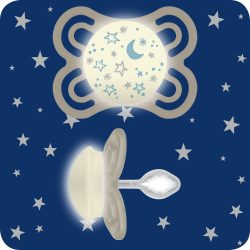   MAM Perfect éjszakai szilikon cumi (2-6 hónap) - Fehér - Kék csillagok