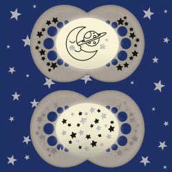   MAM Original Astro éjszakai szilikon cumi dupla 16h+ (2022) - Fehér-Fekete holdacska