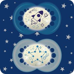   MAM Original Astro éjszakai szilikon cumi dupla 16h+ - Sötétkék-Kék rakéta