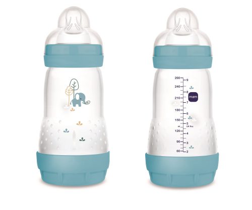 MAM Anti-Colic Matt cumisüveg 260 ml (2024) - 2h+ - Kék - Elefánt