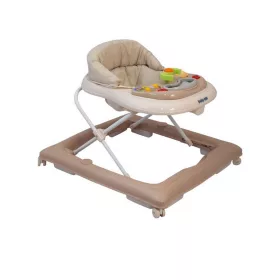   Gyerek bébikomp Baby Mix kormánykerékkel szilikon kerekek latte