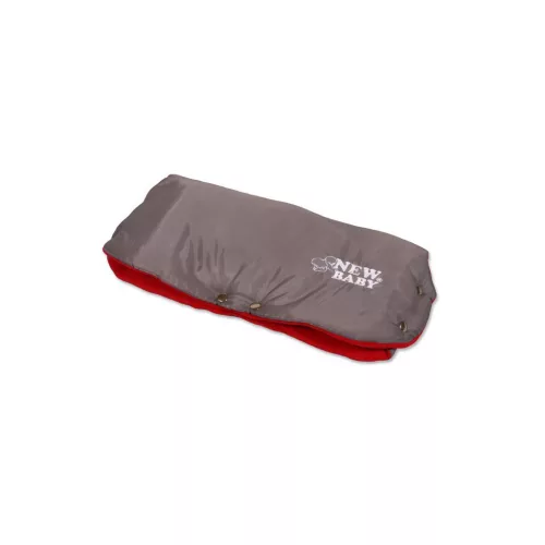 Kézmelegítő babakocsira Classic Fleece szürke - piros