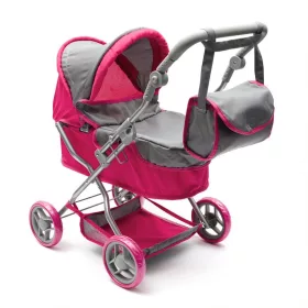 Játék mély babakocsi Baby Mix Viola rózsaszín szürke