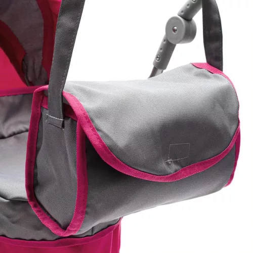 Játék mély babakocsi Baby Mix Viola rózsaszín szürke