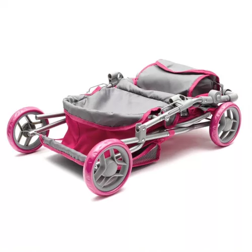 Játék mély babakocsi Baby Mix Viola rózsaszín szürke