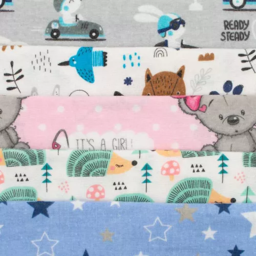 Flanel pelenka nyomtatott mintával NEW BABY 70x80 cm 10 db