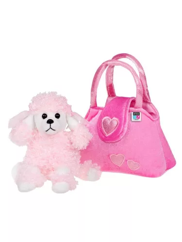 Gyermek plüss játék PlayTo kutyus táskába rózsaszín