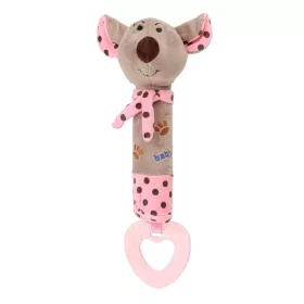   Gyermek sípolós plüss játék rágókával Baby Mix egérke rózsaszín