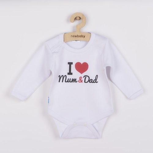 Body nyomott mintával New Baby I Love Mum and Dad