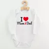 Body nyomott mintával New Baby I Love Mum and Dad